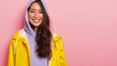 young-girl-with-dark-hair-wears-purple-hoody-dressed-yellow-raincoat-smiles-pleasantly (1)